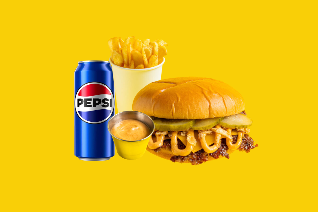 MENIU CHEESEBURGER + BĂUTURĂ RĂCORITOARE LA ALEGERE